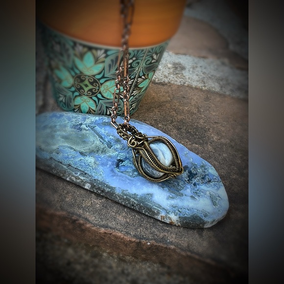 Hand Crafted Carved Jasper Bead Pendant - Picture 3 of 11